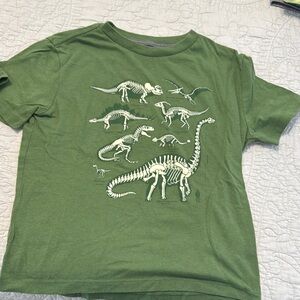 Old Navy Green Dinosaur Skeleton Tee